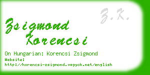 zsigmond korencsi business card